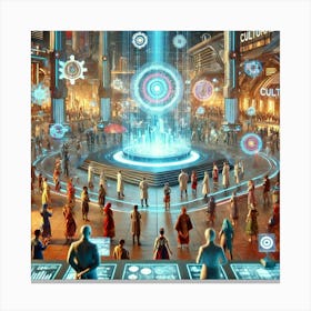 Organizing Cultural Festivals Futuristic Canvas Print