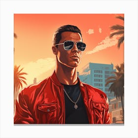 GTA Style Cristiano Ronaldo Canvas Print