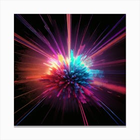 Laser Explosion Glitch Art 15 Canvas Print