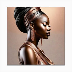 Ebony Woman With Braids 2 Canvas Print