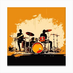 Drummers On Drums Canvas Print