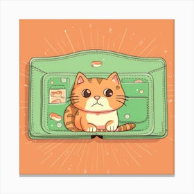 Wallet With Cat Canvas Print