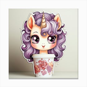 Unicorn Coffee Cup Canvas Print