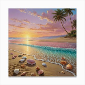 Sunset At The Beach 4 Canvas Print