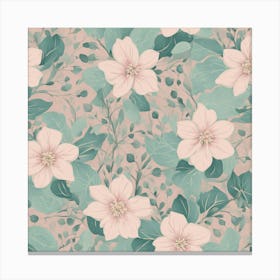 Pink Floral Wallpaper 5 Canvas Print