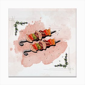 Grilled Skewers Canvas Print