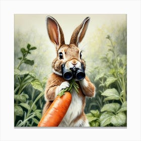 Rabbit With Binoculars 10 Canvas Print