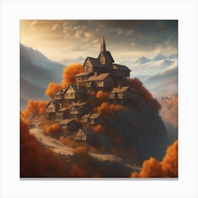 Village In The Mountains 10 Canvas Print