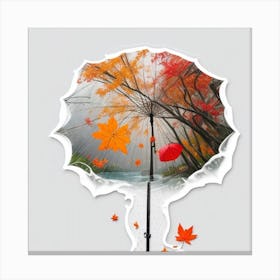 An Umbrella Falling To The Ground Rain Falling 2 Canvas Print