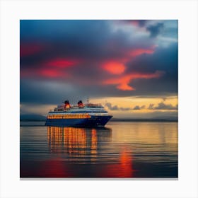 Cruise Ship At Sunset 7 Canvas Print