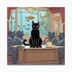 Cat In The Office Canvas Print