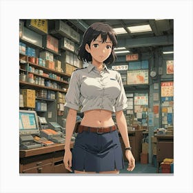 Girl In A Store Canvas Print