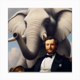 'The Elephant And The Man' Canvas Print