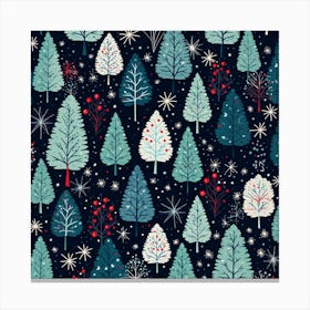 Christmas Trees pattern Canvas Print