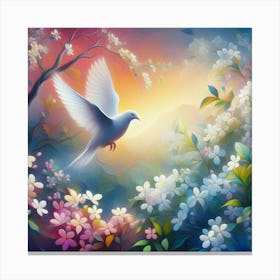 white bird11 Canvas Print