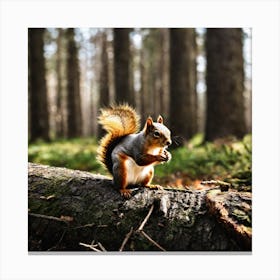 Squirrel In The Forest 2 Canvas Print