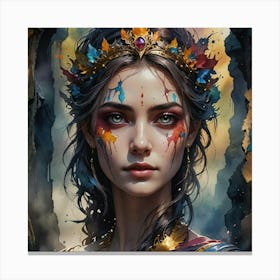 Girl With A Crown Canvas Print