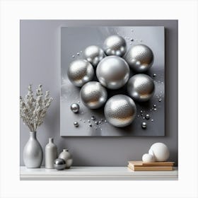 Silver Spheres Canvas Print