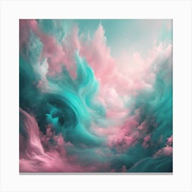 Pink and Teal Abstract water Canvas Print
