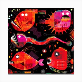 Abyssal Fish 2 Square Canvas Print