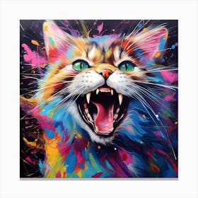 Splatter Cat Canvas Print