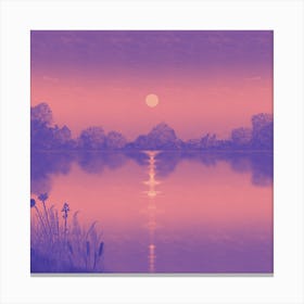 Sunset Over The Lake Canvas Print