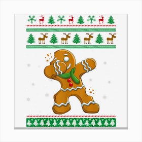 Dabbing Gingerbread Santa Ugly Christmas Sweater Xmas Cookie Canvas Print