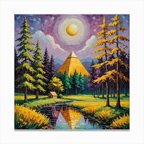 Pyramid In The Forest Canvas Print