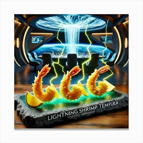 A Gourmet Dish Named Lightning Shrimp Tempura, S Canvas Print