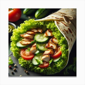 Grilled Chicken Wrap Canvas Print