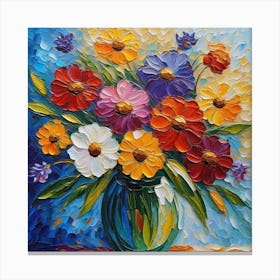 Flowers In A Vase painting Canvas Print