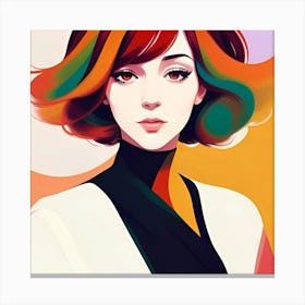 Girl With Colorful Hair Canvas Print