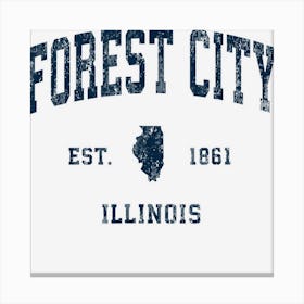 Forest City Illinois Il Vintage Athletic Navy Sports Design Canvas Print