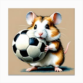 Hamster With Soccer Ball 5 Canvas Print