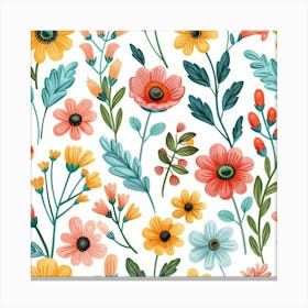 Floral Seamless Pattern 4 Canvas Print