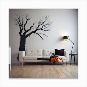 Spooky Electric Chainsaw Canvas Print