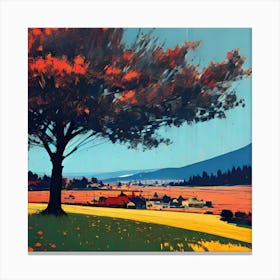 Tree In A Field 4 Canvas Print