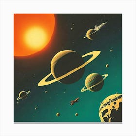 Retro Futuristic Elements,Retro Futuristic Background,Retro Futuristic Templates (112) Canvas Print