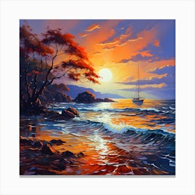 Sunset On The Beach Canvas Print