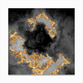 100 Nebulas in Space with Stars Abstract in Black and Gold n.035 Canvas Print