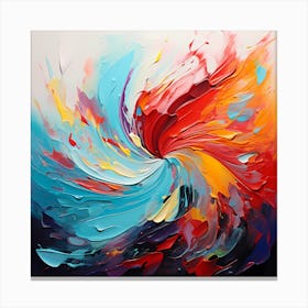 Vibrant Vision: Oil Painting's Abstract Brilliance Canvas Print