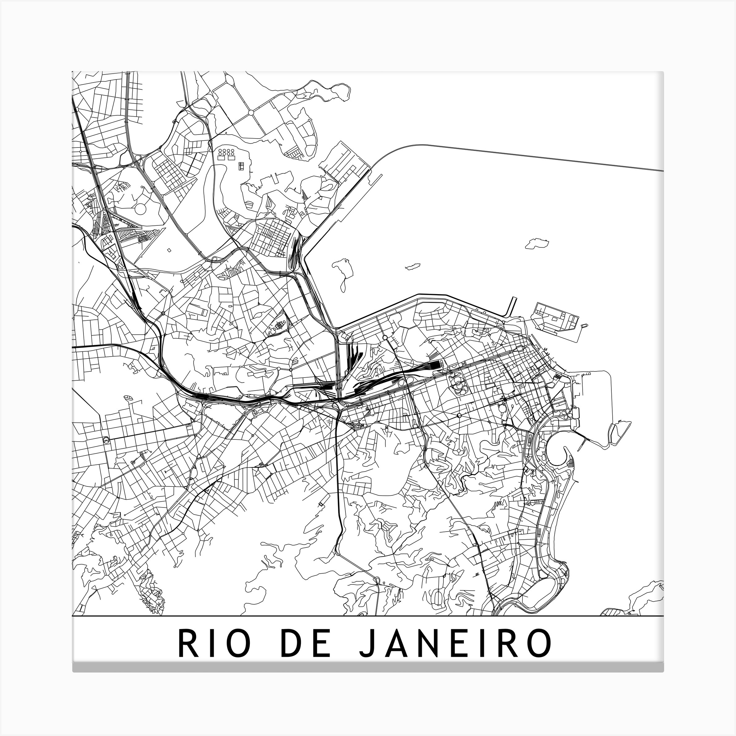 Rio De Janeiro Map Canvas Print By Multiplicity Fy