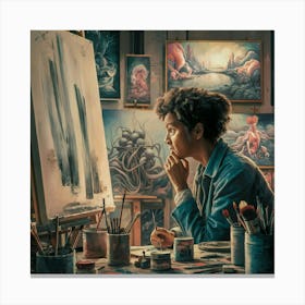 A Cinematic Illustration Of An Artist S Studio Fil Yi Xmgm9qe Ed5k1zurlxq J0xzyqjzsrkigkqxcc9pjg Canvas Print