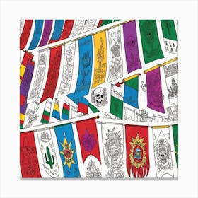 Flags Of Mexico 6 Canvas Print