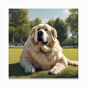 Large Dog In Park Canvas Print