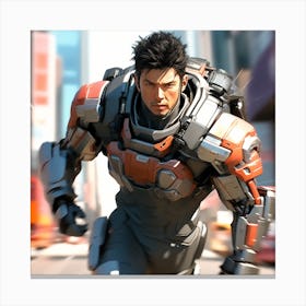 Overwatch Character In Action Canvas Print