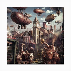 Steampunk Citys capes Canvas Print