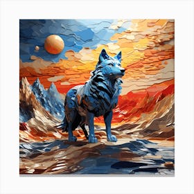 Wolf In The Desert Canvas Print