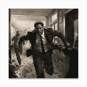 Sauceboss0283 Draw A Detailed Scene Where Denzel Washington Is Canvas Print