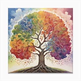 Rainbow Soul Tree Art Print 2 Canvas Print